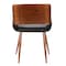 Armen Living Panda Mid-Century Dining Chair in Walnut Finish and Black Faux Leather LCPNSIWABL - alternate 8